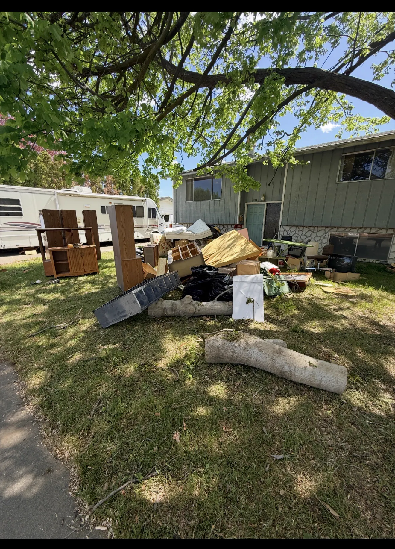 Front Yard Pile Cleared — before