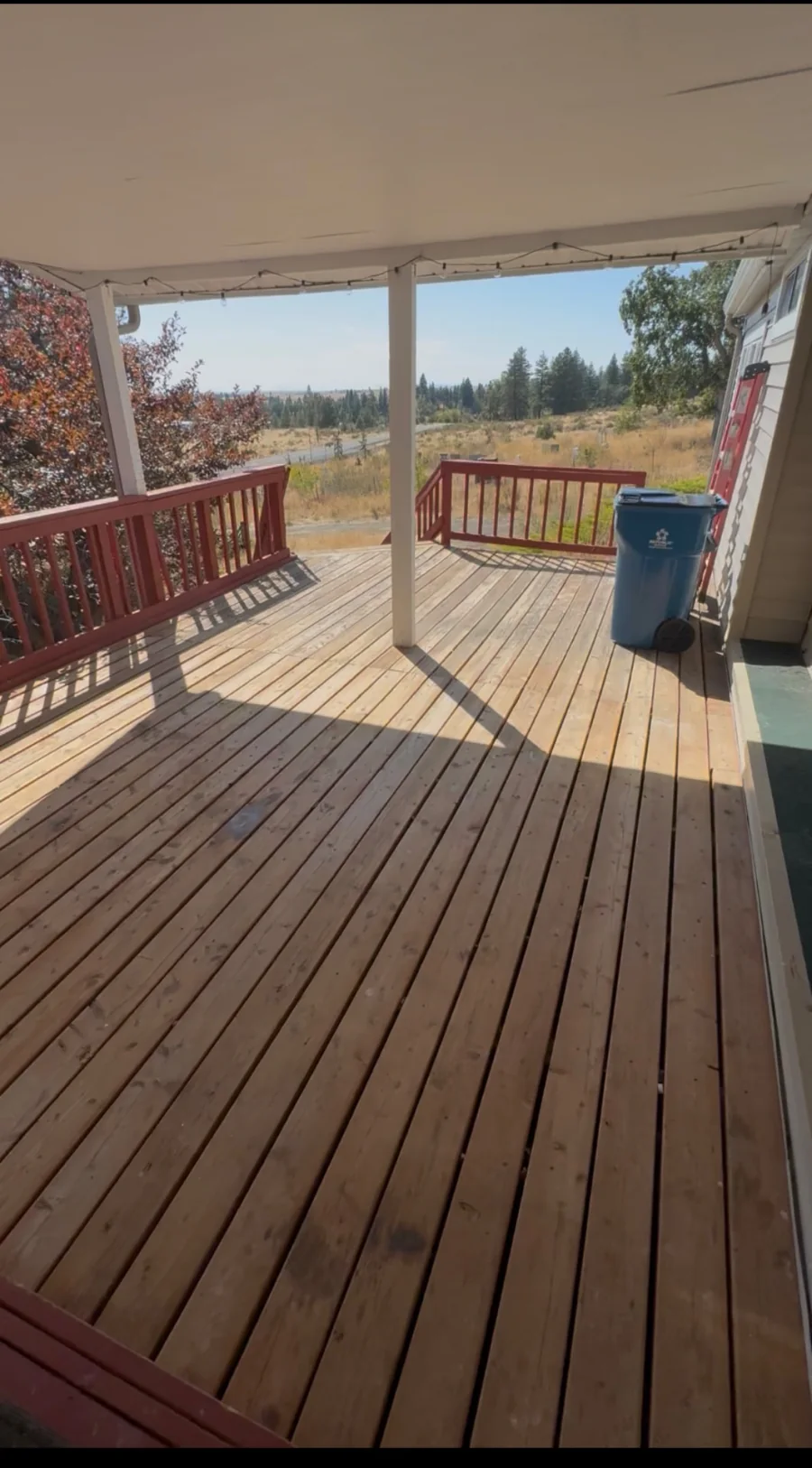 The same deck and patio completely cleared and usable after the cleanout