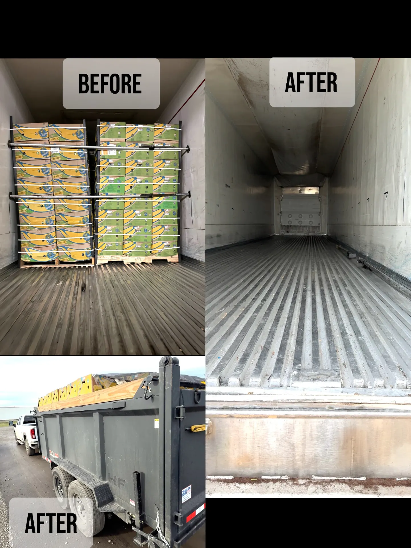 Freight Trailer Unload & Haul — Before & After